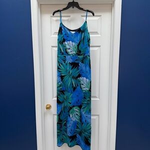 London Times Blue and Black Maxi Dress